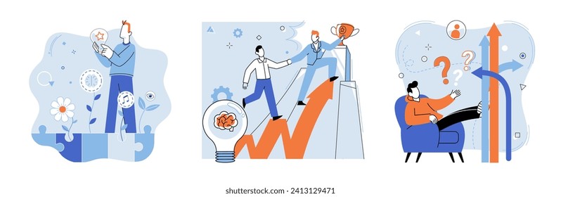 Motivation vector illustration. Achieving victory in ones endeavors is ultimate reward for sustained motivation and hard work Winning is not just about end result but also personal growth