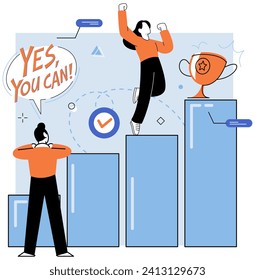 Motivation vector illustration. Ambition acts as driving force, propelling individuals to strive for their aspirations Motivation is key to unlocking personal success and achieving great Motivation