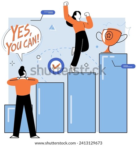 Motivation vector illustration. Ambition acts as driving force, propelling individuals to strive for their aspirations Motivation is key to unlocking personal success and achieving great Motivation
