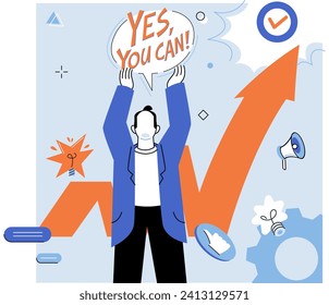 Motivation vector illustration. Effective planning is crucial for aligning objectives with personal motivation Having clear target helps to maintain focus and stay motivated throughout journey