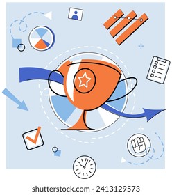 Motivation vector illustration. The objective is to overcome difficulties and turn them into stepping stones for success Support from colleagues and mentors can provide encouragement needed to stay