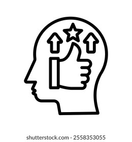 Motivation Vector Lineal Icon on white background.