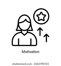 Motivation vector  outline Icon Design illustration. Human Resources Symbol on White background EPS 10 File 