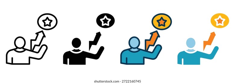 coleção de vários estilos de ícone da web do motivation