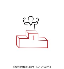 Motivation, winner, first place, man 2 colored line icon. Simple colored hand drawn element of illustration. winner, first place, man outline symbol design from motivation set