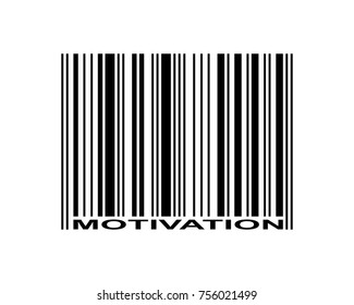 Motivation word and barcode icon