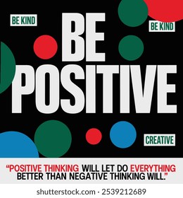 Motivational Be Positive Poster, Print Design For T-shirt And Print