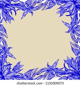 Motivational card design, cute foliage card, feminine tropical style, template, thank you card, blank, template for invitations, web, posters