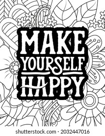 Motivational Coloring pages. Coloring page for adults and kids. Vector Illustration.