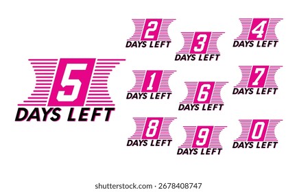 Motivational countdown badge template displaying remaining days with bold typography and vibrant color accents. Ideal for urgency and goal-setting.
