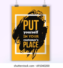 Motivational customer typography quote poster for wall design