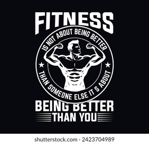 motivational gym t-shirt design vector template