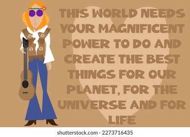 MOTIVATIONAL HIPPIE QUOTES VECTOR ILLUSTRATION