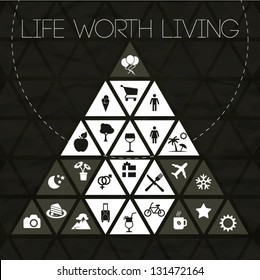 Motivational Icon Triangle Vector Illustration about Life