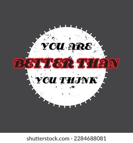 Motivational and inspirational lettering circle text typography t shirt design on black background