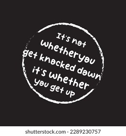 Motivational and inspirational lettering circle text typography t shirt design on black background