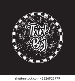 Motivational and inspirational lettering text typography circle shape t shirt design on black background