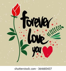 Motivational and inspirational poster. Follow your heart. Handwritten lettering, calligraphy and typography. Made with ink and brush. Print on cards, t-shirts and bags. Elements for desidn.