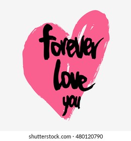 Motivational and inspirational poster. Follow your heart. Handwritten lettering, calligraphy and typography. Made with ink and brush. Print on cards, t-shirts and bags. Elements for desidn.