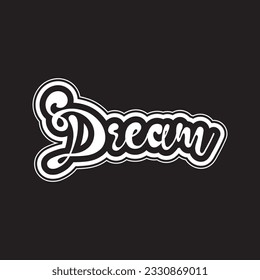 Motivational and inspirational quotes lettering text effect typography dark t shirt design on black background