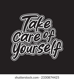 Motivational and inspirational quotes lettering text effect typography dark t shirt design on black background