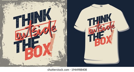 Motivational Inspirational  Workout T-Shirt Design. Think outside the box.