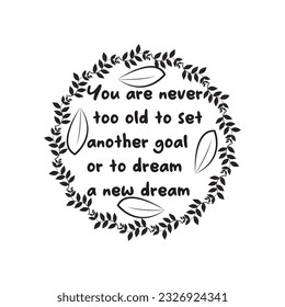 Motivational learning lettering text typography circle shape t shirt design on white background