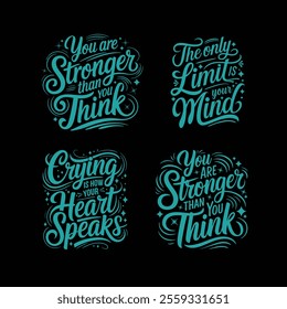 Motivational lettering t-shirt bundle. handwritten style vector.