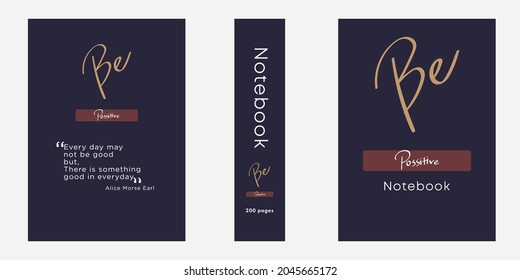 Motivational Notebook Cover design concept 