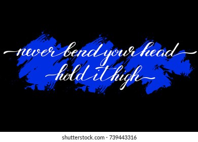 Motivational phrase lettering text handwriting