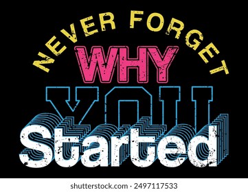 Motivational phrase quote never forget why you started