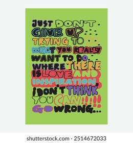 Motivational Positive Quotes Typographic Poster.