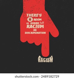 Afiche motivacional contra el racismo y la discriminación, Detener, Combatir el racismo, Las vidas de los negros importan, Di no al racismo, Ilustración vectorial, diseño de Vector de camisetas, Anti racismo, ilustración creativa