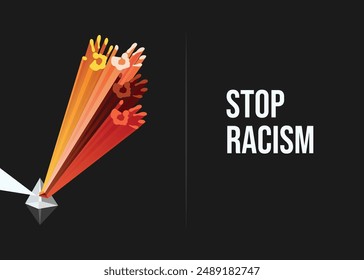 Motivational poster against racism and discrimination, Stop, Fight racism, Black lives matter, Say no to racism, vector illustration, t-shirt vector design, Anti racism, creative illustration