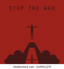 Motivationspopster gegen den Krieg. Helfen Sie der Ukraine und den Schwachen. Das Konzept der Akzeptanz des gegenseitigen Verständnisses und der Ablehnung des Krieges. Das Konzept des Krieges als Tod. Leben retten.
