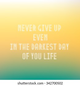 Motivational poster. Editable. Abstract Background - Blurred Image - Sunset