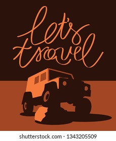 Motivational poster "Let's travel"