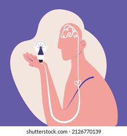 motivational poster for self-development. The concept of opening yourself to the world, getting out of your comfort zone, not being afraid to ask for help from others. Psychological illustration