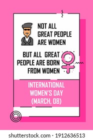Motivational poster for women design. Easy to edit with vector file. Can use for your creative content. Especially about world women's day campaign in this march.