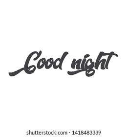 Motivational print ready poster for nursery with lettering quote. Good night. Vector illustration stock vector.