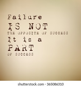 Motivational quote about failure and success vector