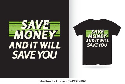 Motivational quote about money lettering design for t shirt