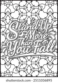 Motivational Quote Coloring Page for Adults. Inspirational Quote Coloring Page. Positive Vibes Quote with Mandala.