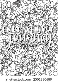 Motivational quote coloring page. Inspirational quote coloring page for adults. Mandala quote coloring page for adults.