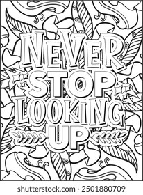 Motivational quote coloring page. Inspirational quote coloring page for adults. Mandala quote coloring page for adults.