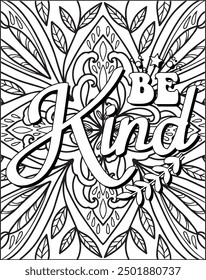 Motivational quote coloring page. Inspirational quote coloring page for adults. Mandala quote coloring page for adults.