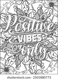 Motivational quote coloring page. Inspirational quote coloring page for adults. Mandala quote coloring page for adults.