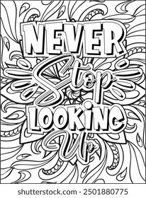 Motivational quote coloring page. Inspirational quote coloring page for adults. Mandala quote coloring page for adults.