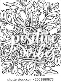 Motivational quote coloring page. Inspirational quote coloring page for adults. Mandala quote coloring page for adults.