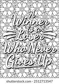 Motivational Quote Coloring Page. Inspirational Quote Coloring Page. Positive Vibes Quote. Mandala Quote Coloring Page.